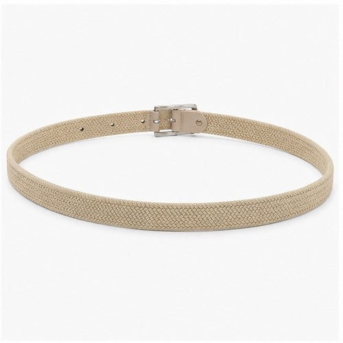 HS Smalle Riem Dames - Basic - 11 Kleuren - Creme Smal Rechthoekige Gesp - achteraanzicht