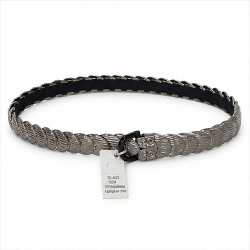 HS Riem Dames - Gevlochten en Elastisch - 5 Kleuren - Taupe Zwart Gevlochten - vooraanzicht