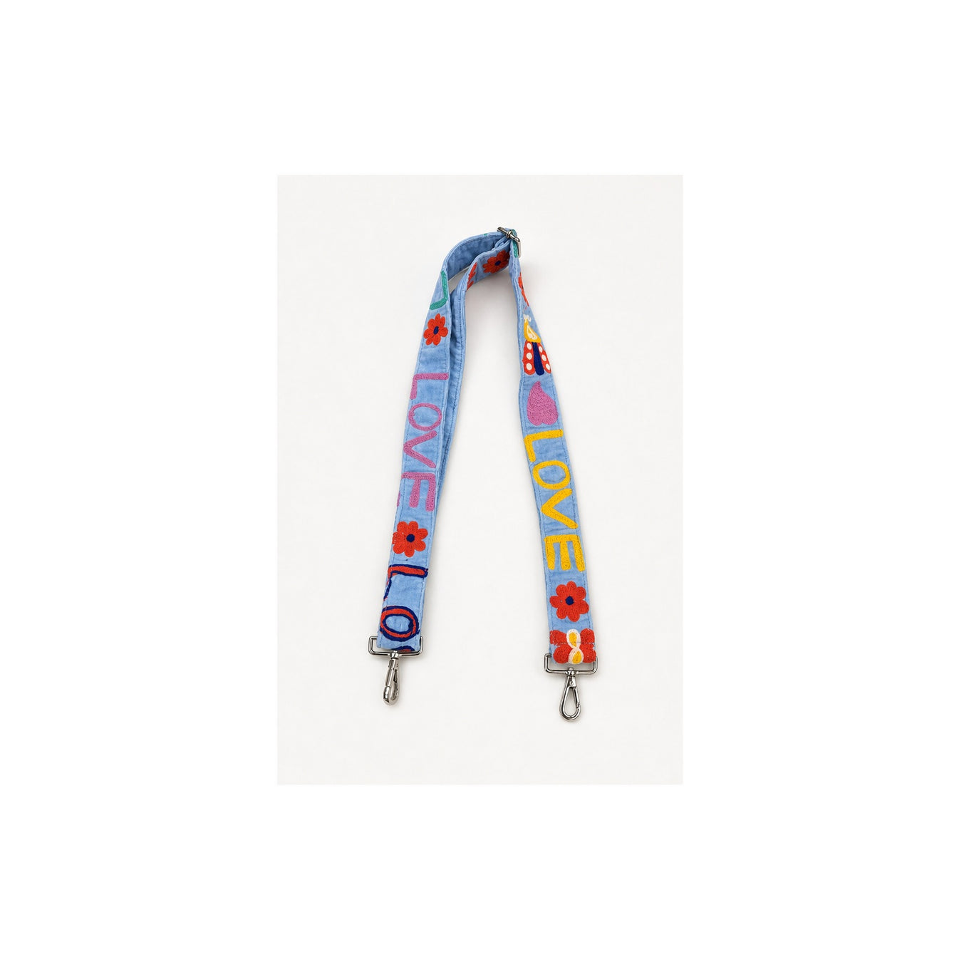 HS Tassenriem - Meerdere Prints - Love multicolor blauw - vooraanzicht
