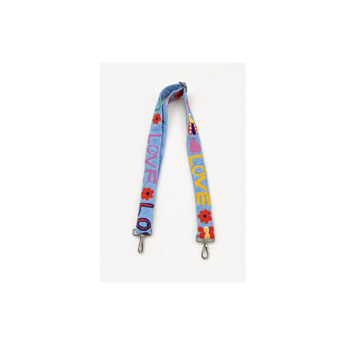 HS Tassenriem - Meerdere Prints - Love multicolor blauw - vooraanzicht