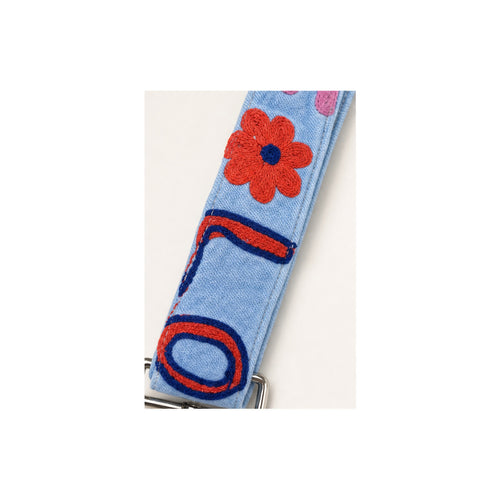 HS Tassenriem - Meerdere Prints - Love multicolor blauw - detail