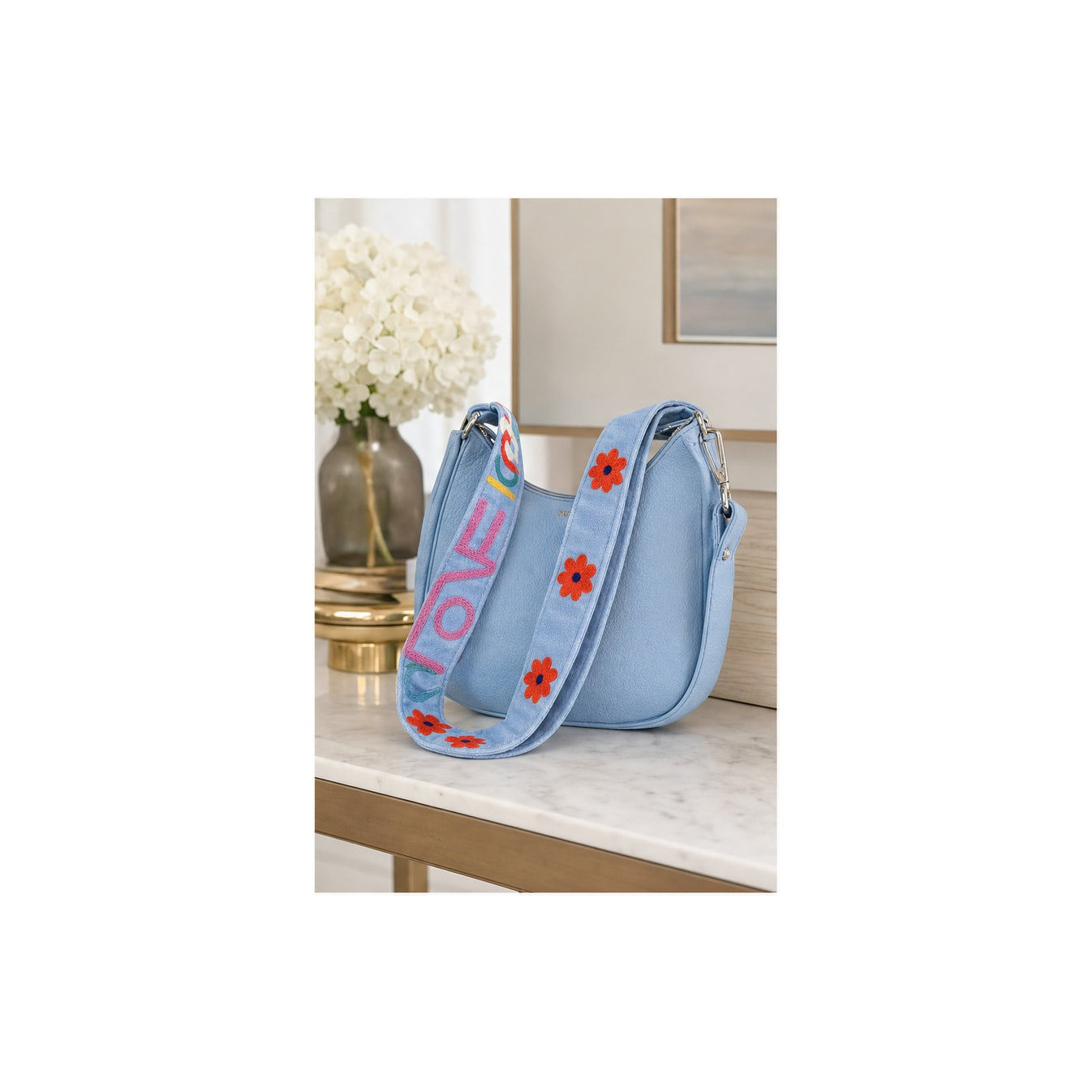 HS Tassenriem - Meerdere Prints - Love multicolor blauw - sfeerbeeld