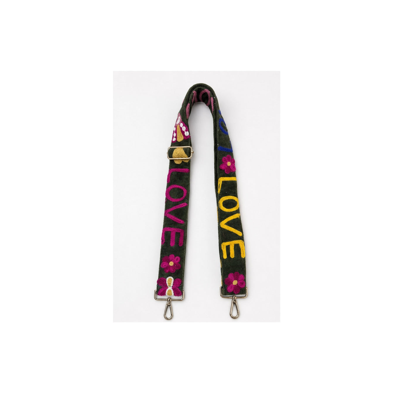 HS Tassenriem - Meerdere Prints - Love multicolor roze - vooraanzicht