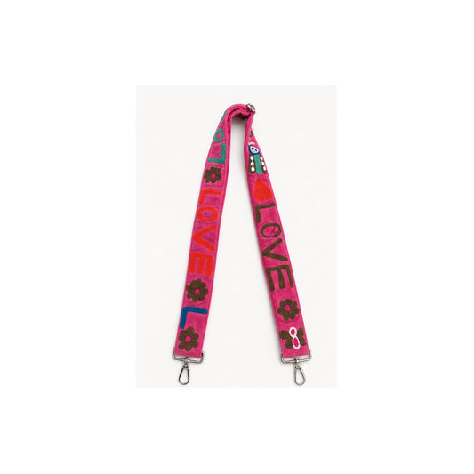 HS Tassenriem - Meerdere Prints - Love multicolor fuchsia - vooraanzicht