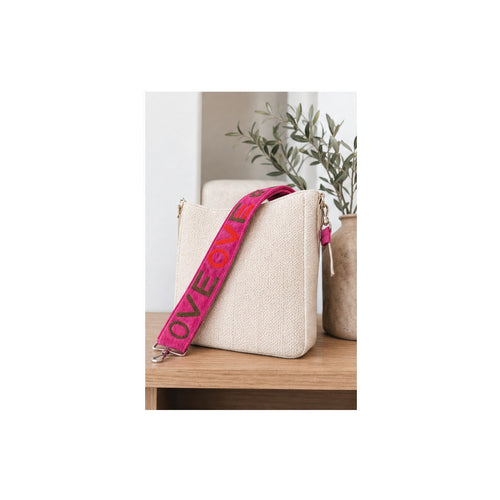 HS Tassenriem - Meerdere Prints - Love multicolor fuchsia - sfeerbeeld
