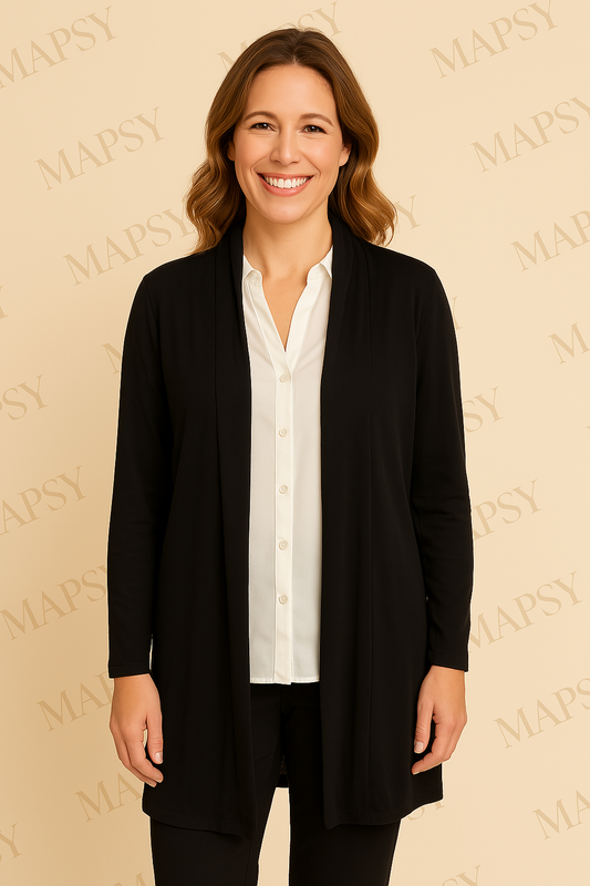 Angelle Milan - Casual travelstof vest - Zwart - Travelstof - In 5 maten verkrijgbaar - Mapsy B.V