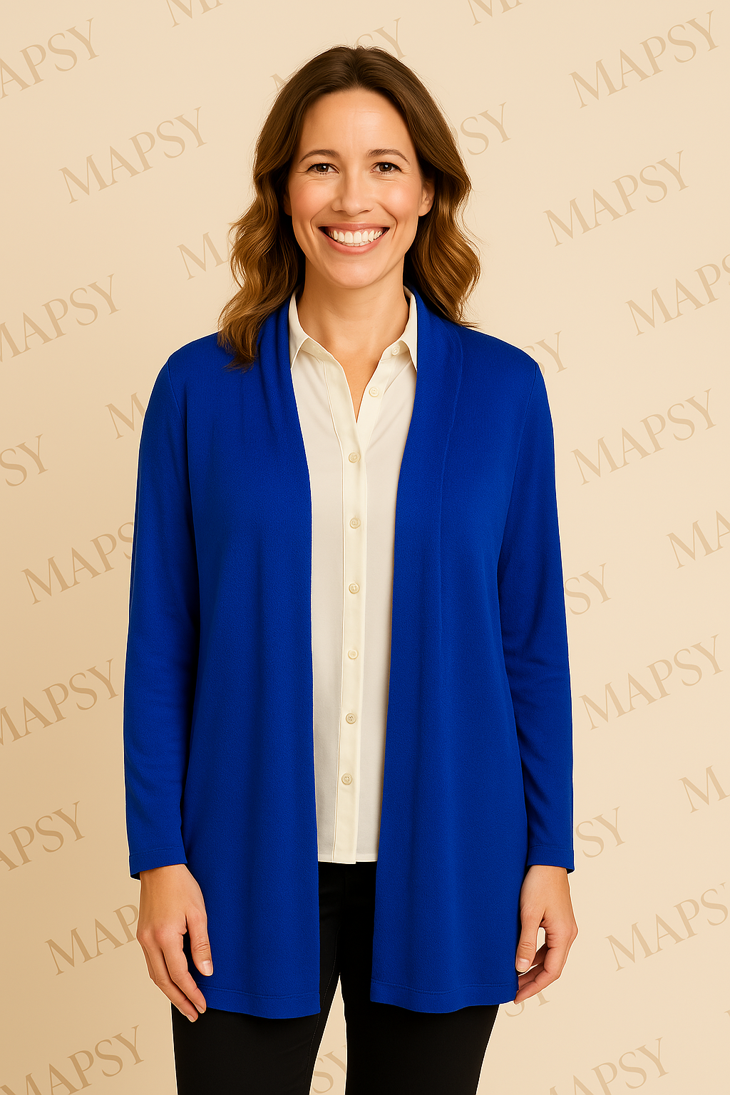 Angelle Milan - Casual travelstof vest - Blauw - Travelstof - In 5 maten verkrijgbaar - Mapsy B.V