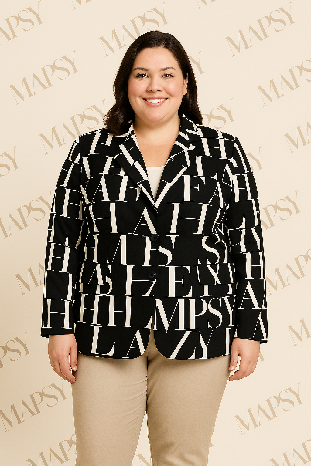 Angele Milan Plus Size Travelstof Blazer - Creme - Stijlvol en Comfortabel - Soepelvallende Travelstof - Strijkvrij & Machinewasbaar - In 4 Grote Maten! - Mapsy B.V