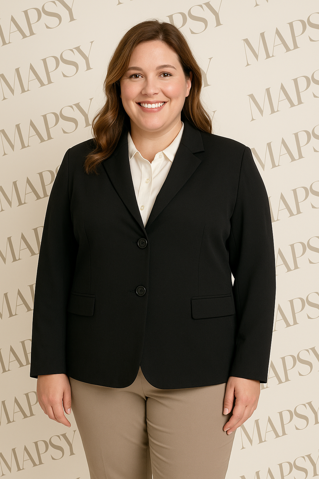 Angele Milan Plus Size Travelstof Blazer - Zwart - Stijlvol en Comfortabel - Soepelvallende Travelstof - Strijkvrij & Machinewasbaar - In 4 Grote Maten! - Mapsy B.V