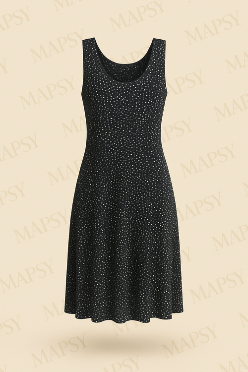 Debbie Morgan Jurk – Zwart met Witte Stipjes - Mapsy B.V