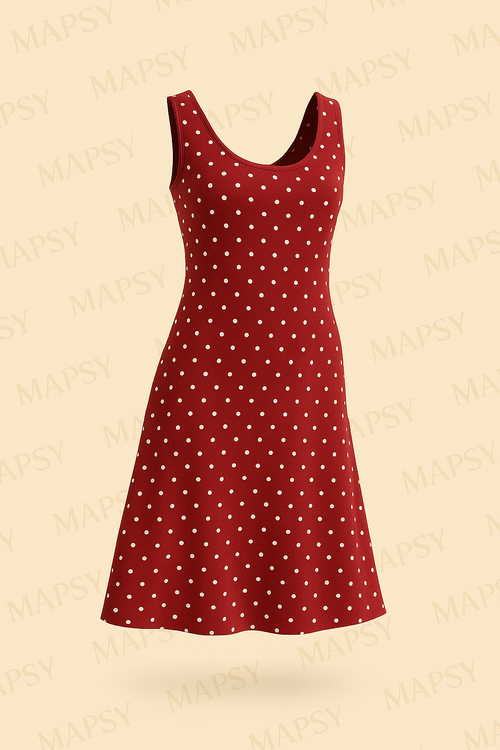 Debbie Morgan Jurk – Rood met Witte Stipjes - Mapsy B.V