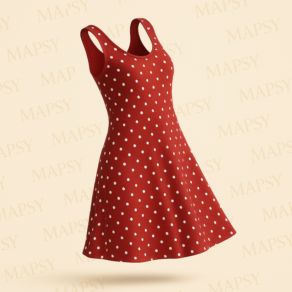 Debbie Morgan Jurk – Rood met Witte Stipjes - Mapsy B.V