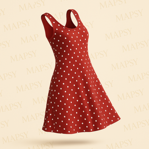 Debbie Morgan Jurk – Rood met Witte Stipjes - Mapsy B.V