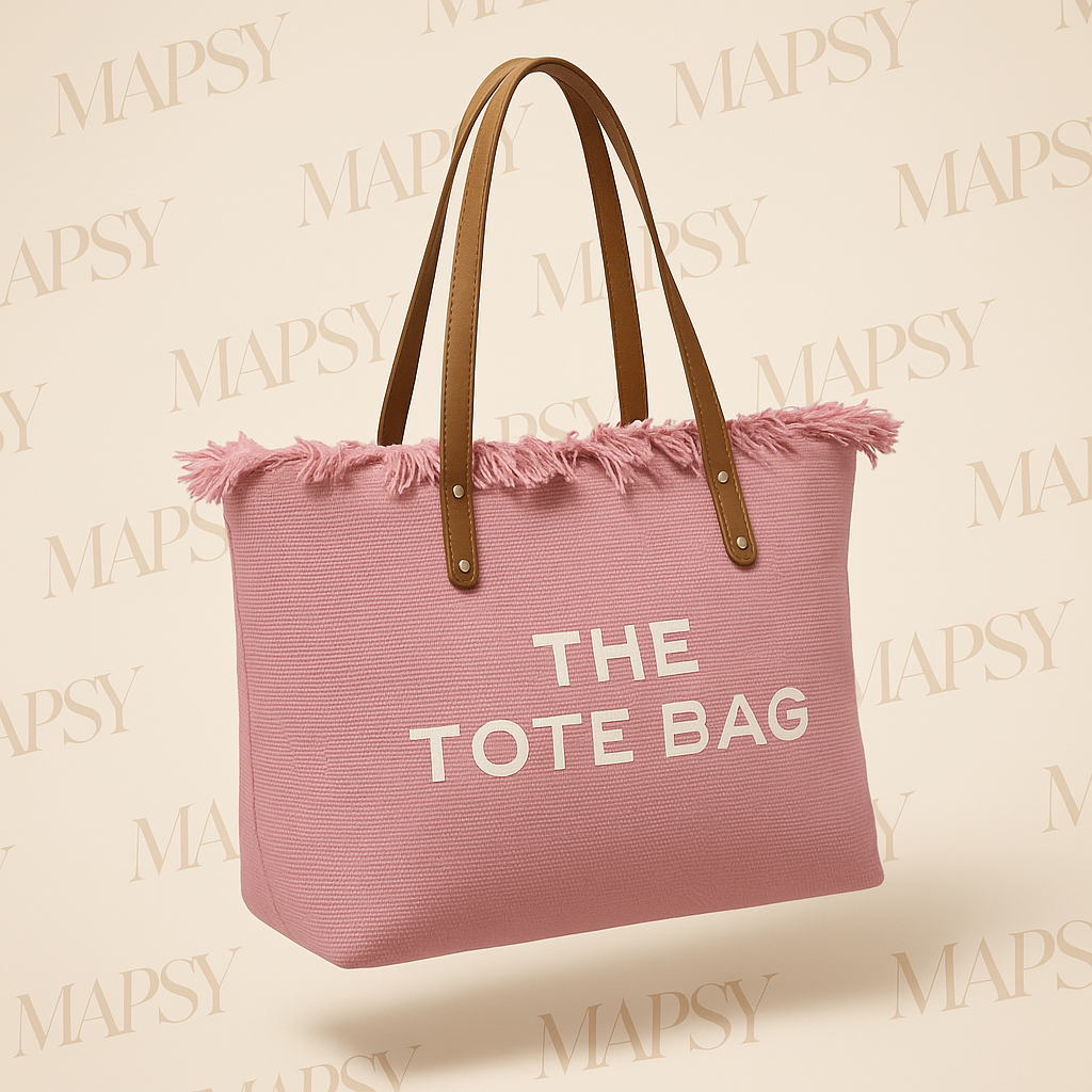 Mapsy - Tote Bag - Roze Geweven met 