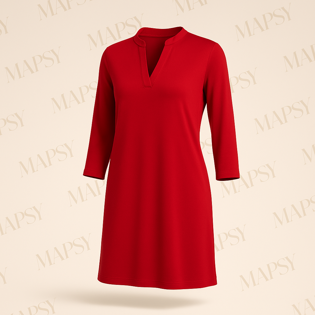 Angelle Milan – travelstof jurk voor dames – Rode Jurk – Ademend – Kreukherstellend – Duurzame jurk - Mapsy B.V