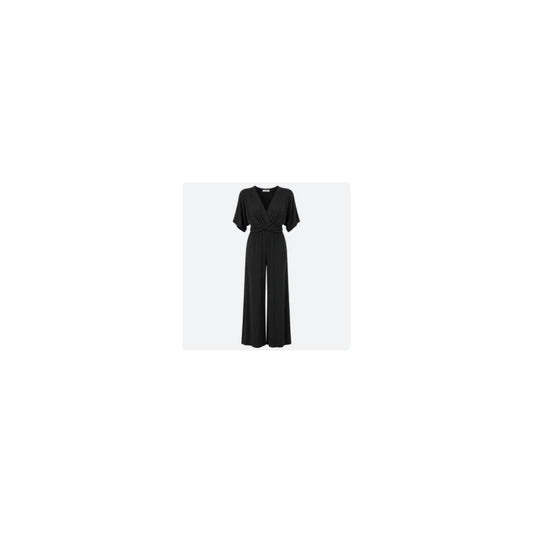 By Swan jumpsuit Zwart V-hals travelstof