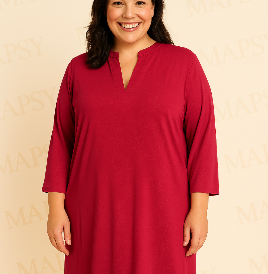 Angelle Milan Plus Size Jurk - Soepelvallende Travelstof - Strijkvrij & Machinewasbaar - In 4 Grote Maten!