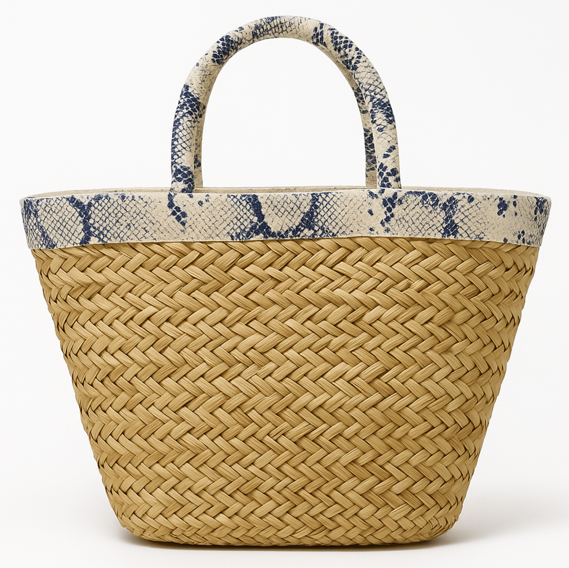 Mapsy - Schoudertas - Stro met Slangenprint Strik Chic - Multi - Mapsy B.V