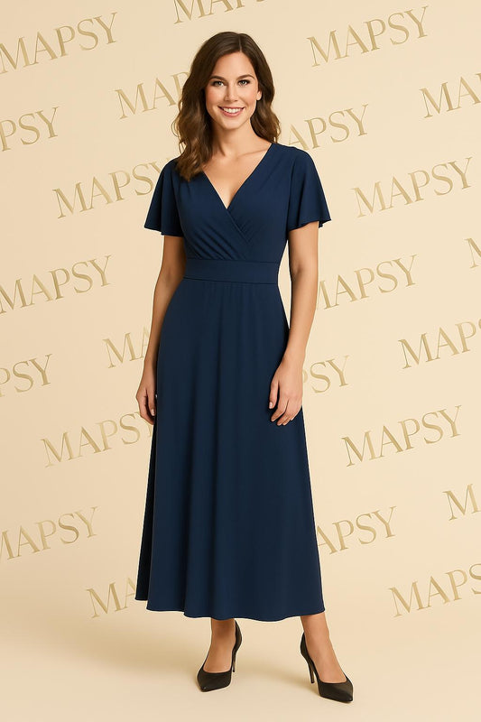 Maxi Royal Dress Navy – Jimi Fei Paris | One Size Elegant & Kreukvrij - Mapsy B.V