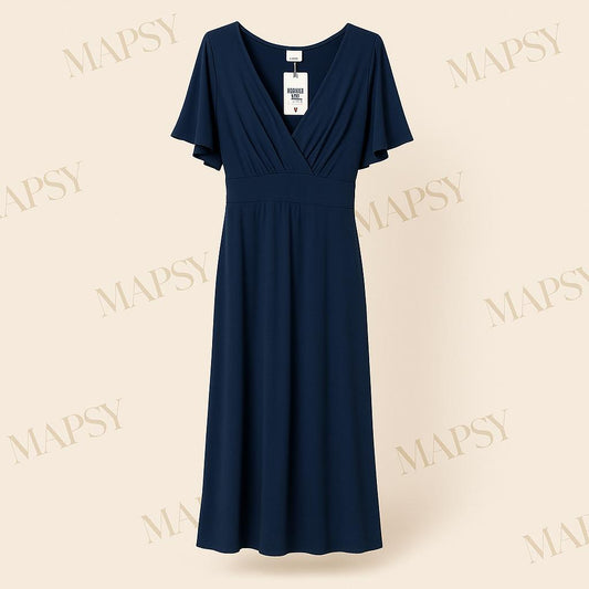 Maxi Royal Dress Navy – Jimi Fei Paris | One Size Elegant & Kreukvrij - Mapsy B.V