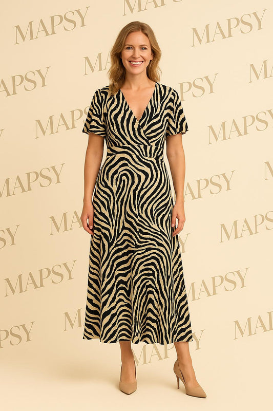 Zebra Maxi Dress – Jimi Fei Paris | One Size Dierenprint Elegantie - Mapsy B.V