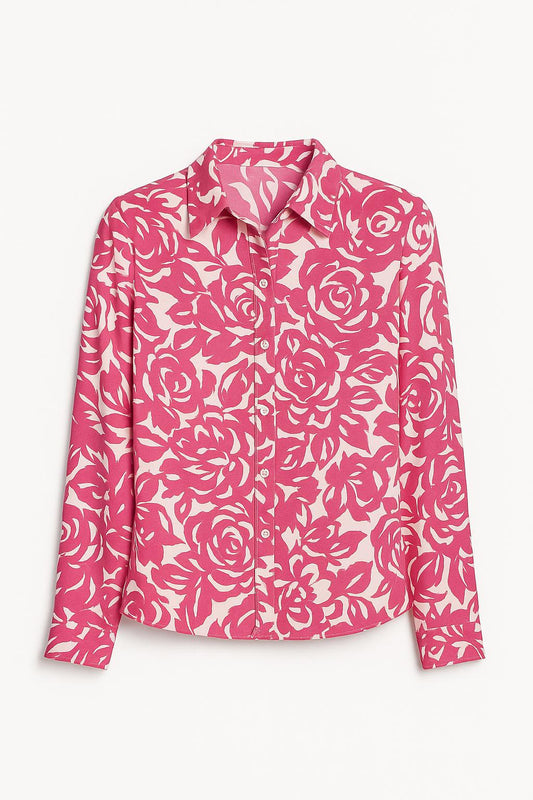 Blouse Rozenprint Fuchsia
