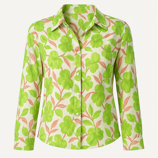 Blouse Bloemprint Groen