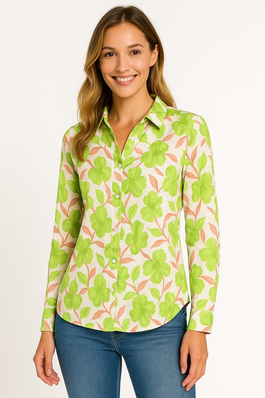 Blouse Bloemprint Groen