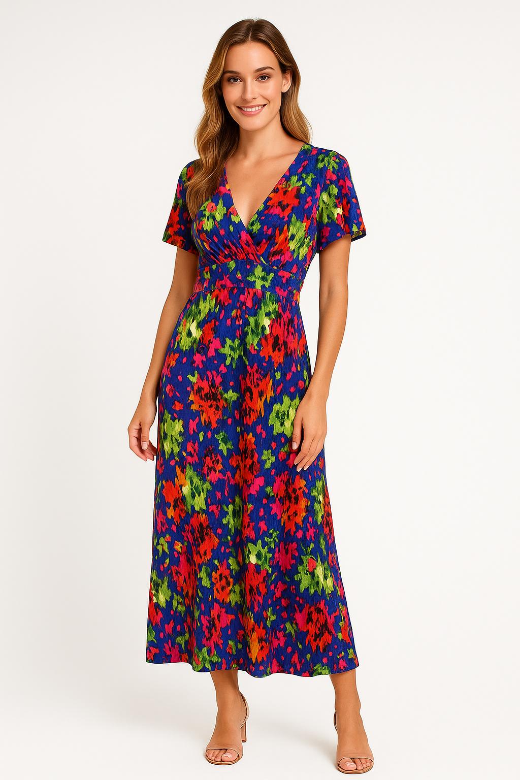 🌺 JIMI FEI PARIS – Maxi Jurk Wild Bloom – One Size – Zomerse Statementjurk met Tailleband