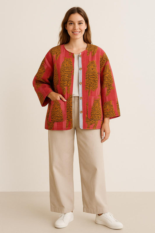 Tijgerjas Quilt Roze