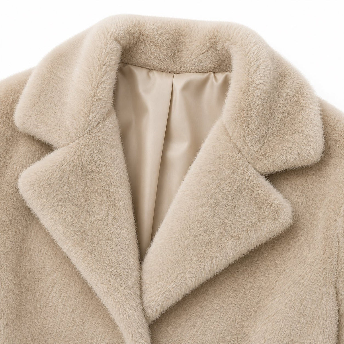 Faux Fur Jas Kort - One Size - Zwart & Beige
