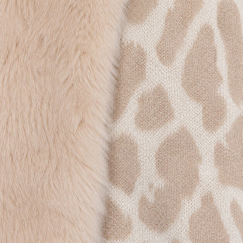 Stola Luipaardprint met Faux Fur Rand - 60x200 cm