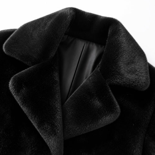 Faux Fur Jas Kort - One Size - Zwart & Beige