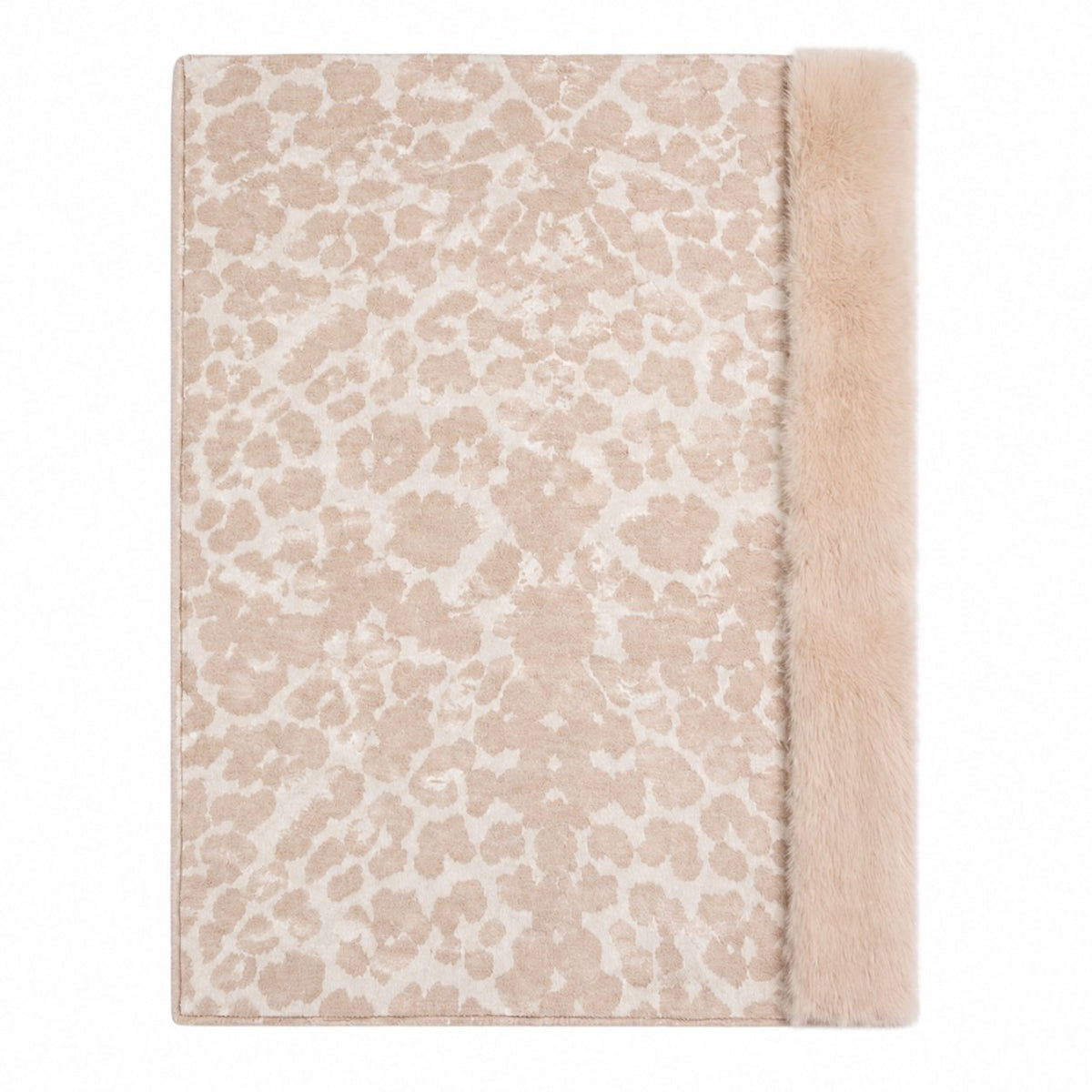 Stola Luipaardprint met Faux Fur Rand - 60x200 cm