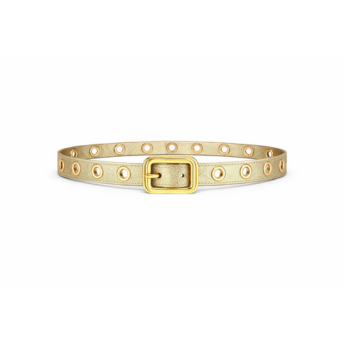 HS Riem - In 10+ Kleuren - One Size (Lange Riem) - Echt Leder - Goud