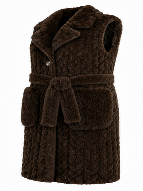 Lang faux fur gilet
