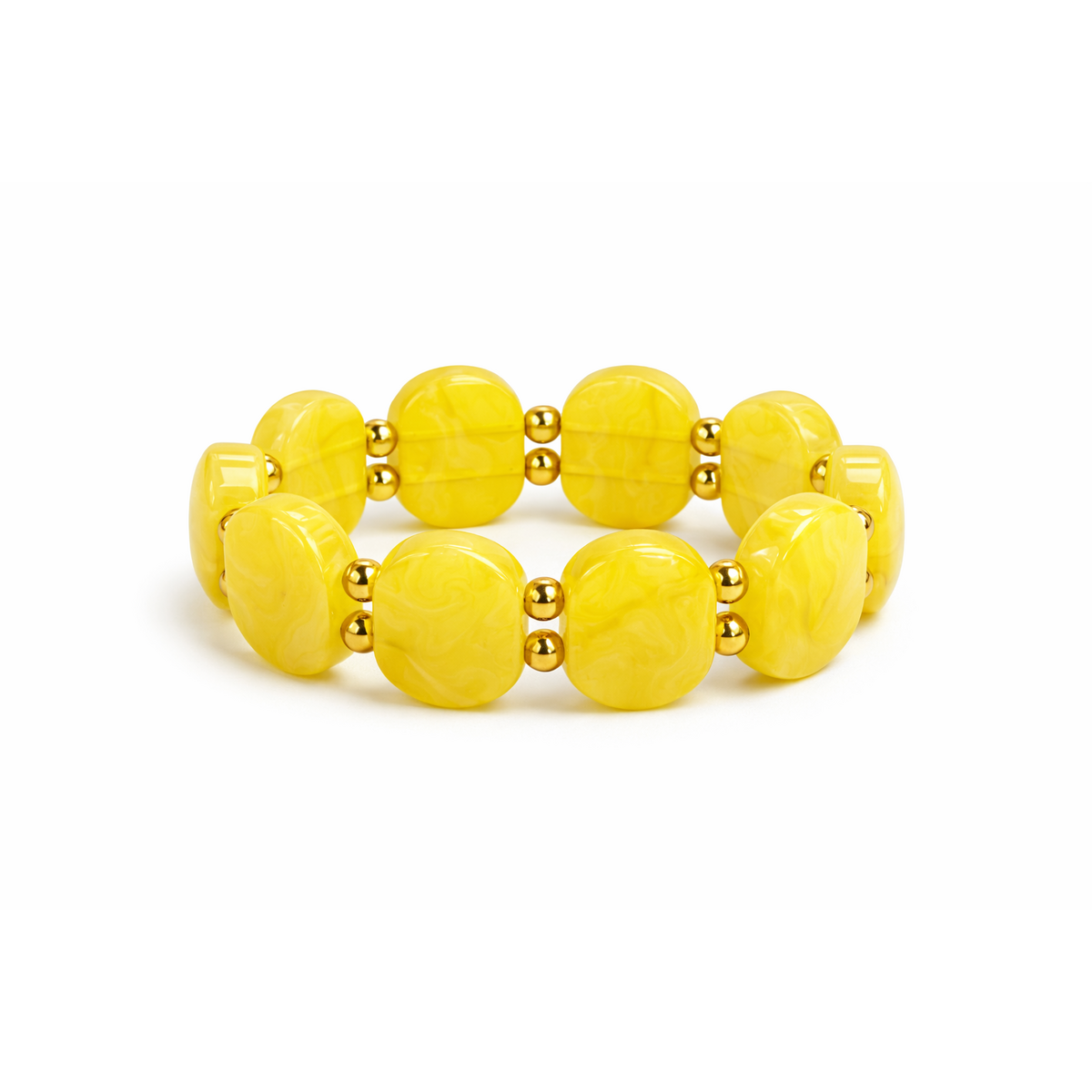 HS Armband - In 5 kleuren - Steentjes - Geel
