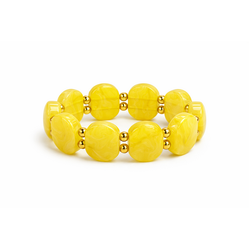 HS Armband - In 5 kleuren - Steentjes - Geel