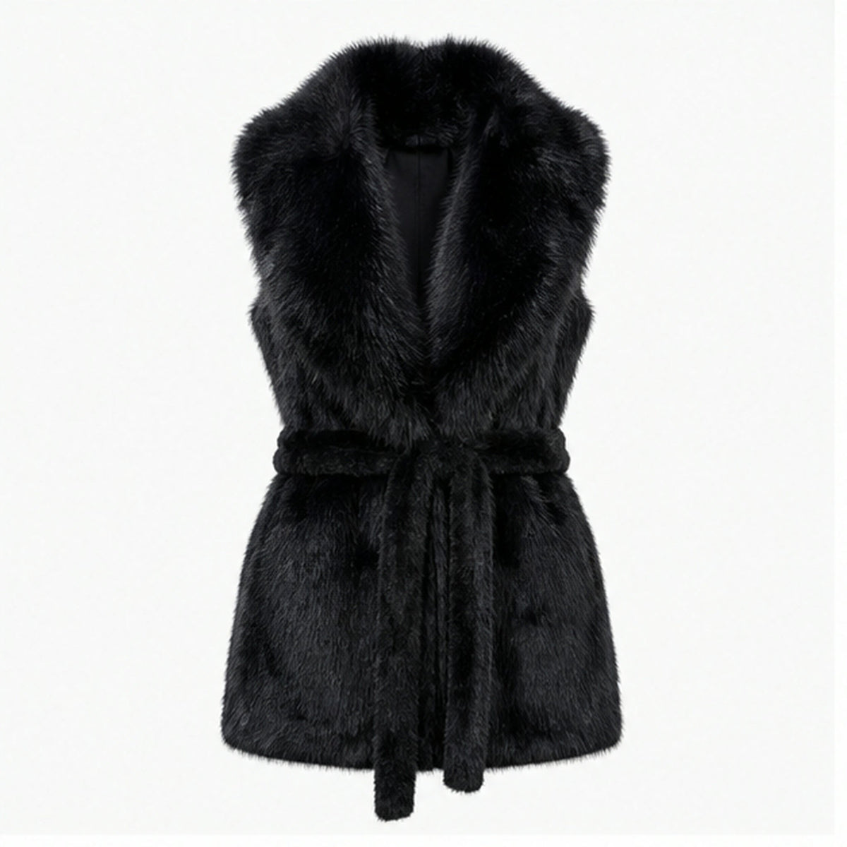 Faux Fur Gilet met Ceintuur - One Size