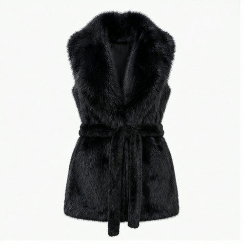 Faux Fur Gilet met Ceintuur - One Size