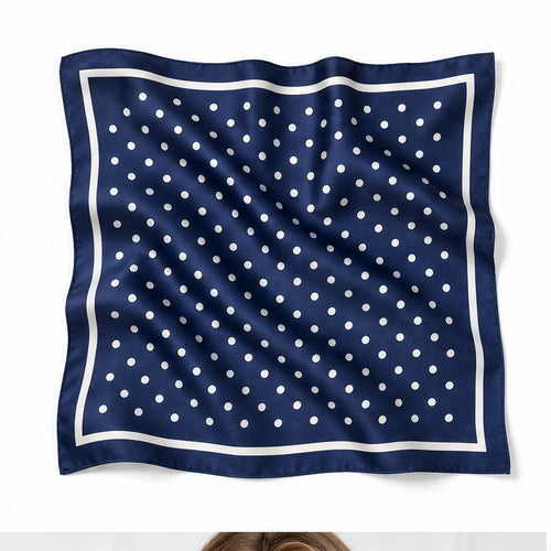 Vierkante Sjaal 70x70 Satijnlook – Stippen