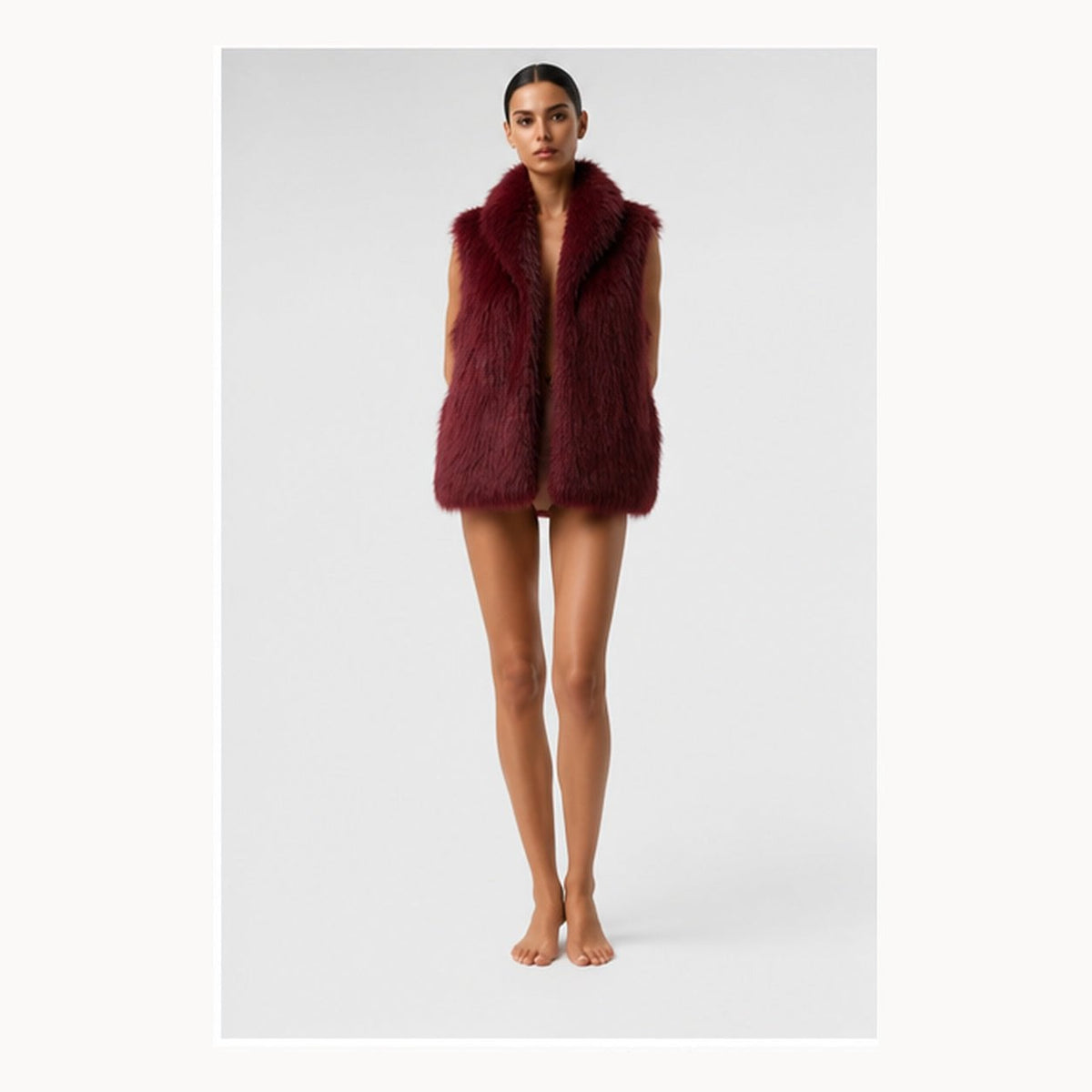 Shaggy Faux Fur Bodywarmer - One Size