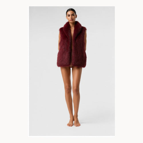 Shaggy Faux Fur Bodywarmer - One Size