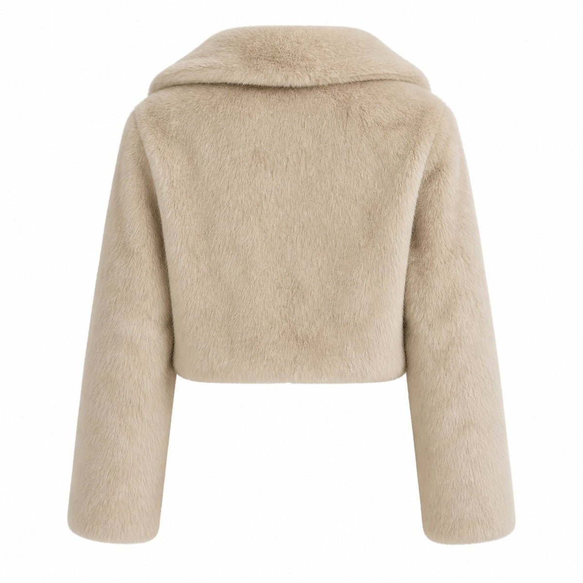 Faux Fur Jas Kort - One Size - Zwart & Beige
