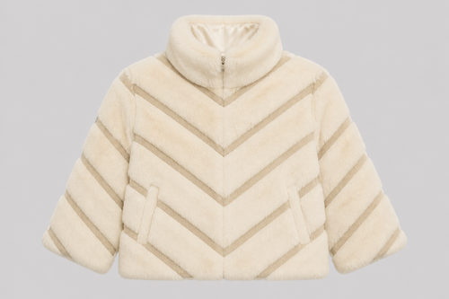 Faux Fur Top Driekwart Mouwen - One Size