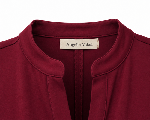 Angelle Milan Travelstof Jurk - Bordeaux Effen