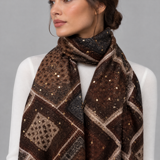 Bandana Sjaal met Goudfolie - 70x180 cm