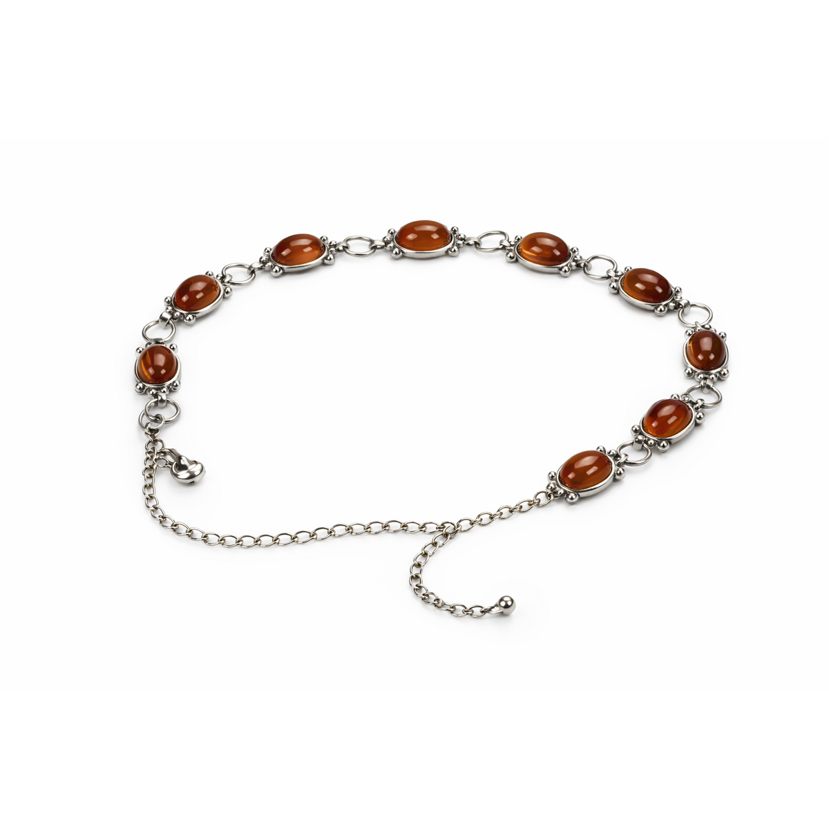 HS Metalen Riem - Zilver/Bruin Edel - DBFB413661FF3D8D-copy