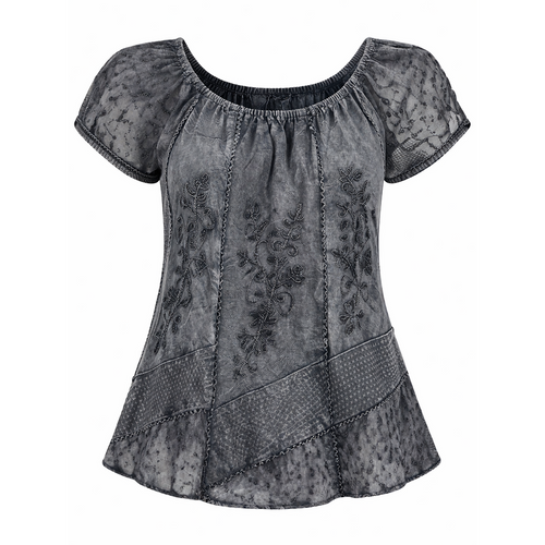 HS Zomerblouse - In 5+ Kleuren - Met tailleerkoord - Grijs