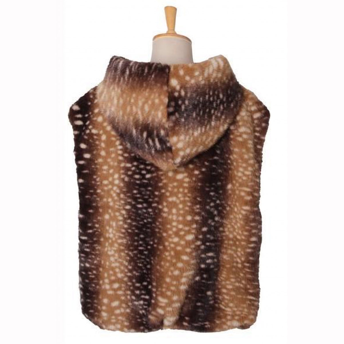 Faux Fur Bodywarmer met Capuchon - Hertenprint